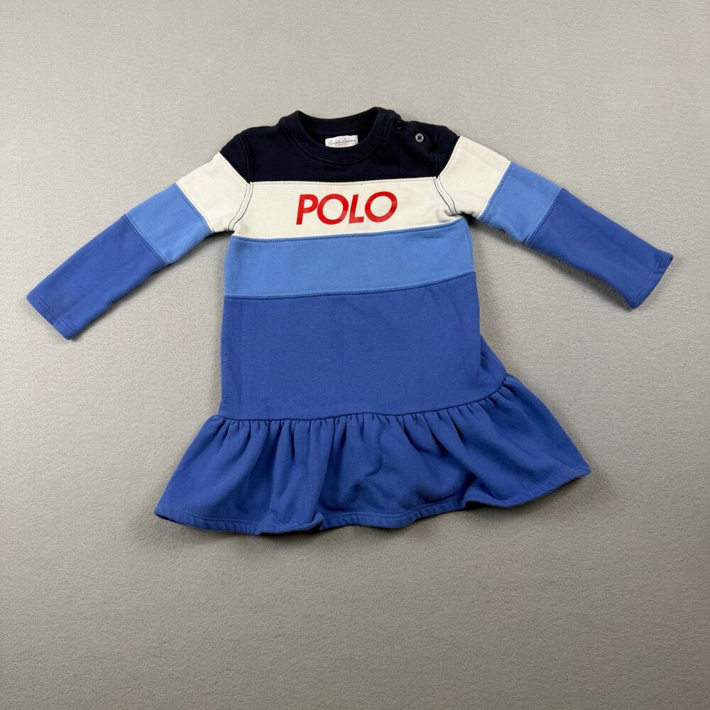 Ralph Lauren Polo Baby Girl Colorblock Dress 18M